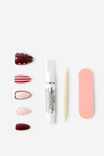 Press On Nails, BERRY STRIPE MULTI. - example image 2