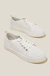 Saylor Lace Up Plimsoll, WHITE BRODERIE - alternate image 1