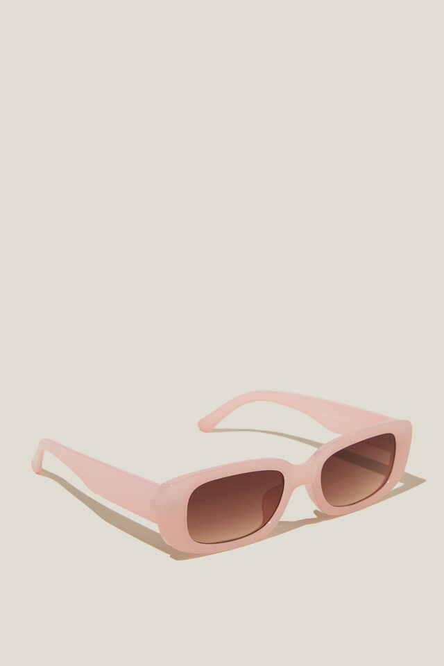 Abby Rectangle Sunglasses, ROSE QUARTZ