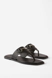 Amalfi Toe Post Slide, BLACK/SILVER - alternate image 4