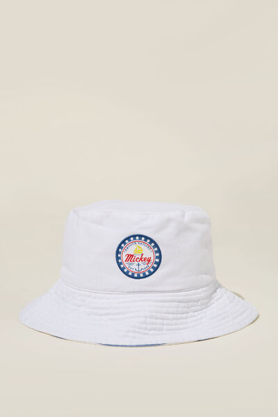 License Reversible Bucket Hat, LCN DIS MICKEY SAILING WHITE/STRIPE