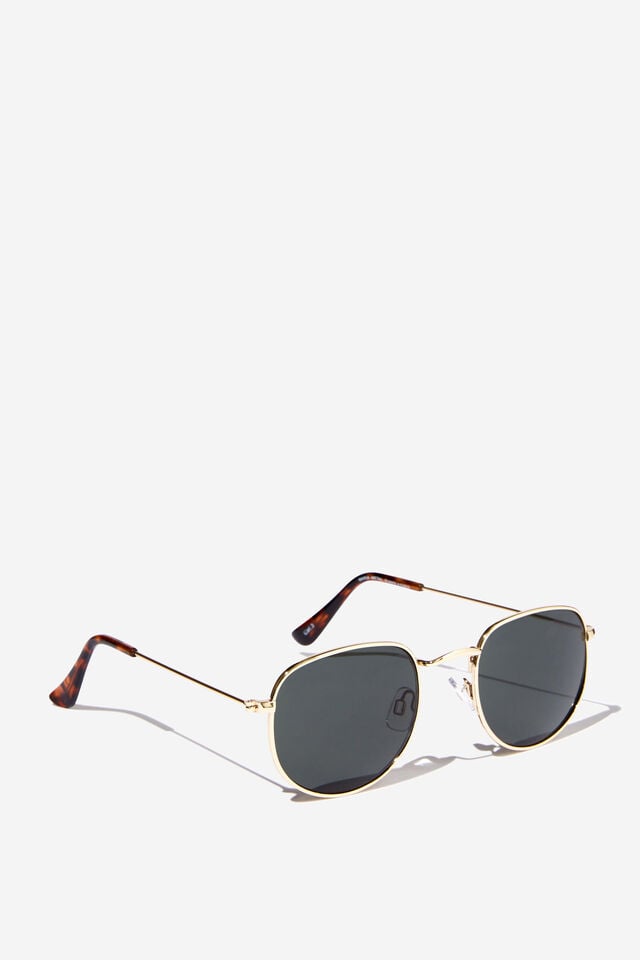 Maria Metal Sunglasses, GOLD/DARK GREEN