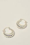Brinco - Mid Hoop Earring, STERLING SILVER PLATED FRENCHY - vista alternativa 1