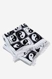 Bondi Rectangle Towel, BLACK AND WHITE YIN YANG