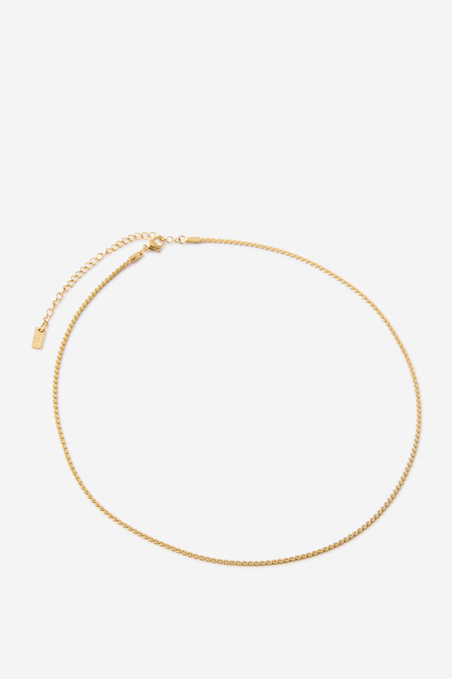 Waterproof Fine Chain Necklace, GOLD SERPENTINE CHAIN