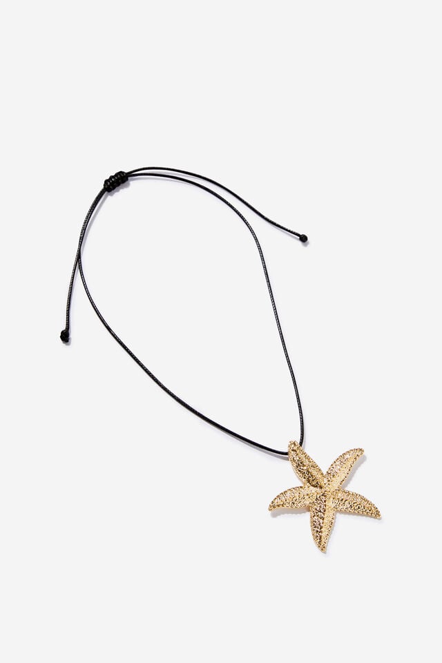 Cord Pendant Necklace, UP STARFISH