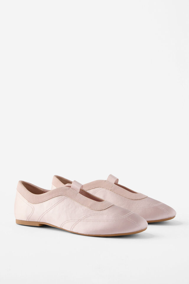 Holly Elasticated Sporty Ballet, BABY PINK SATIN