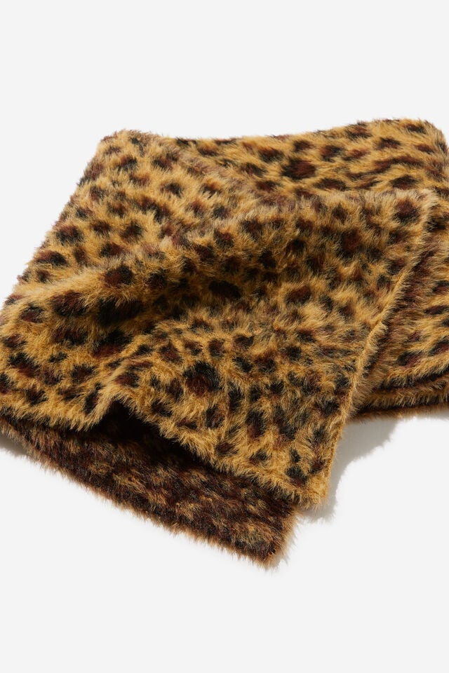 Fluffy Yarn  Scarf, LEOPARD