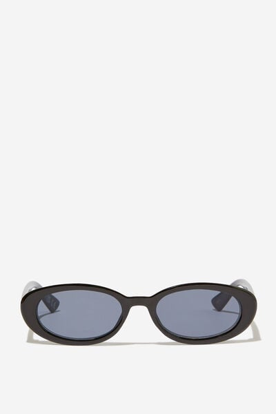 Ophelia Oval Sunglasses, BLACK