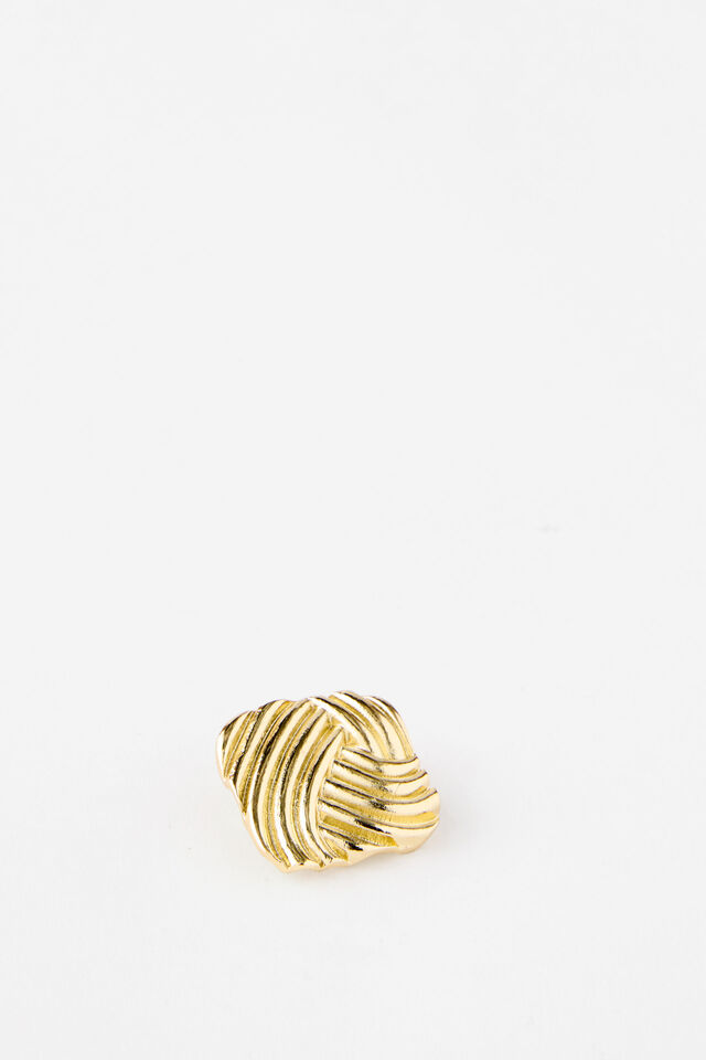 Brooch, UP GOLD SQUARE WEAVE