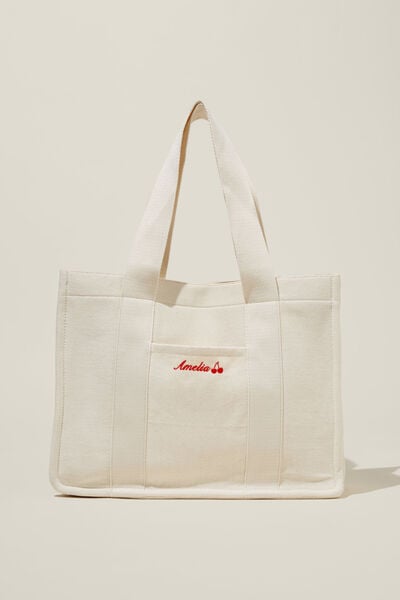 The Personalised Stand By Tote, NATURAL