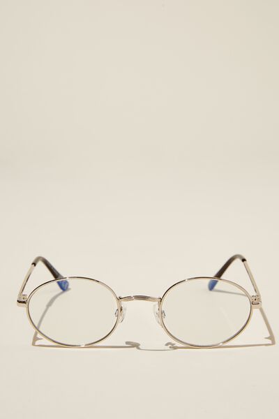 Tasha Metal Blue Light Glasses, SILVER