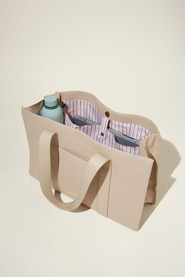 The Stand By Tote, TAUPE PEBBLE