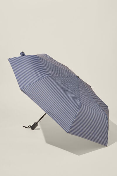Rainy Day Compact Umbrella, KYLIE STRIPE NAVY