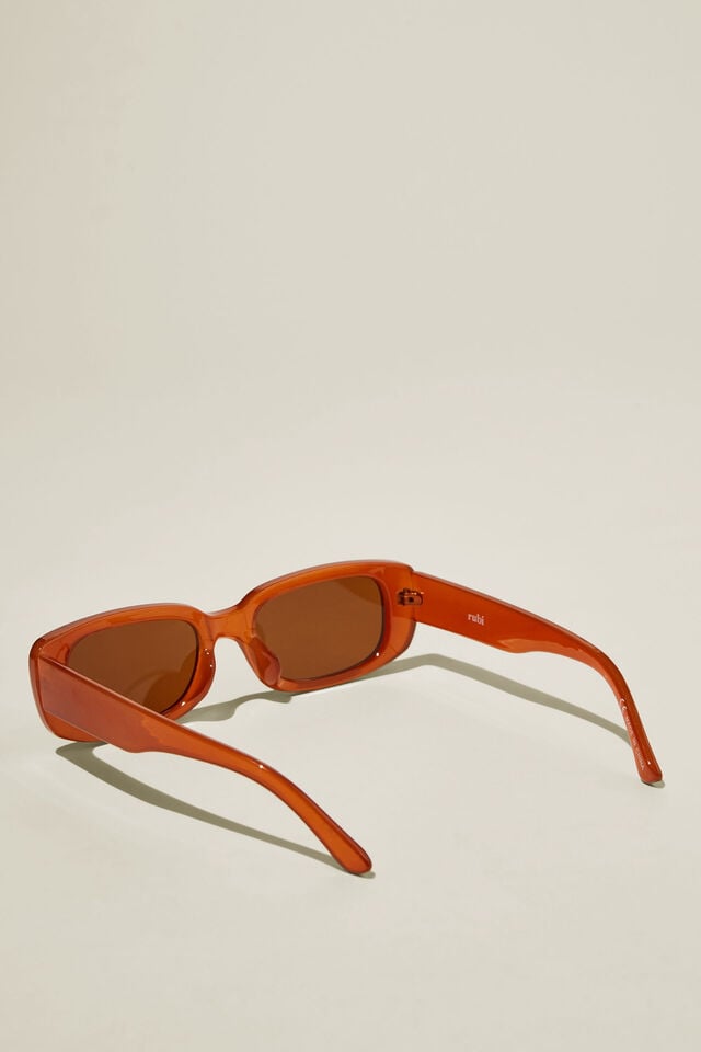 Óculos de Sol - Abby Rectangle Sunglasses, AMBER