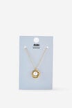 Waterproof Pendant Necklace, GOLD PEARL KNOT - example image 1