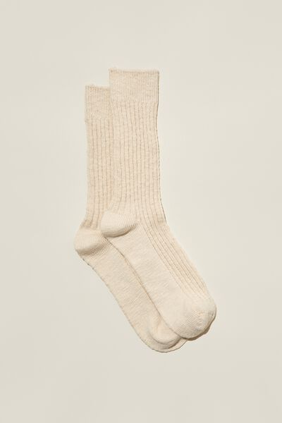 The Holiday Sock, ECRU TWIST