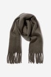 Phoebe Brushed Tassel Scarf, CHARCOAL - alternate image 1