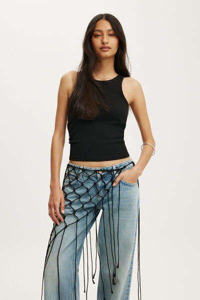 Knot Your Everyday Scarf, BLACK KNIT TASSEL