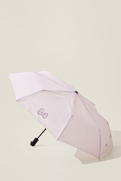 Rainy Day Compact Umbrella, LCN SAN HELLO KITTY DAISY MAUVE