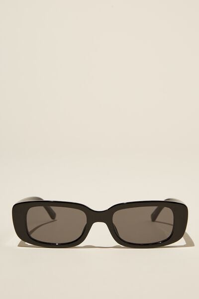 Óculos de Sol - Abby Rectangle Sunglasses, BLACK