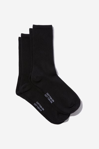 Meias - The Perfect Pair Crew Sock 2Pk, BLACK