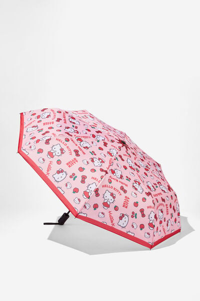 Rainy Day Compact Umbrella, LCN SAN HELLO KITTY/STRAWBERRY PINK