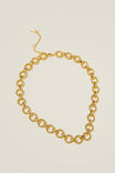 Colar - Mid Chain Necklace, GOLD PLATED TWISTED LINK CHAIN - vista alternativa 1