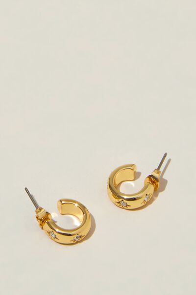 Small Hoop Earring, GOLD PLATED ASTRAL