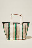 Insulated Lunch Bag, NATURAL STRIPE/GREEN - alternate image 1