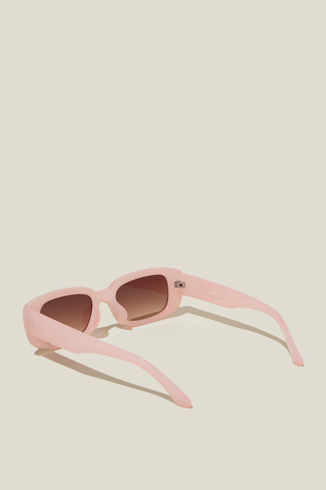 Abby Rectangle Sunglasses, ROSE QUARTZ