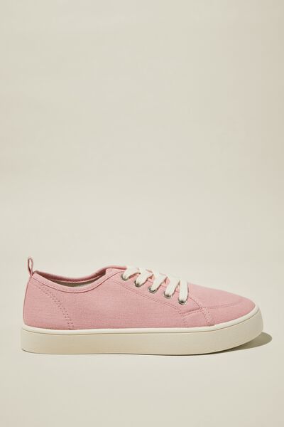 Saylor Lace Up Plimsoll, CHALK PINK