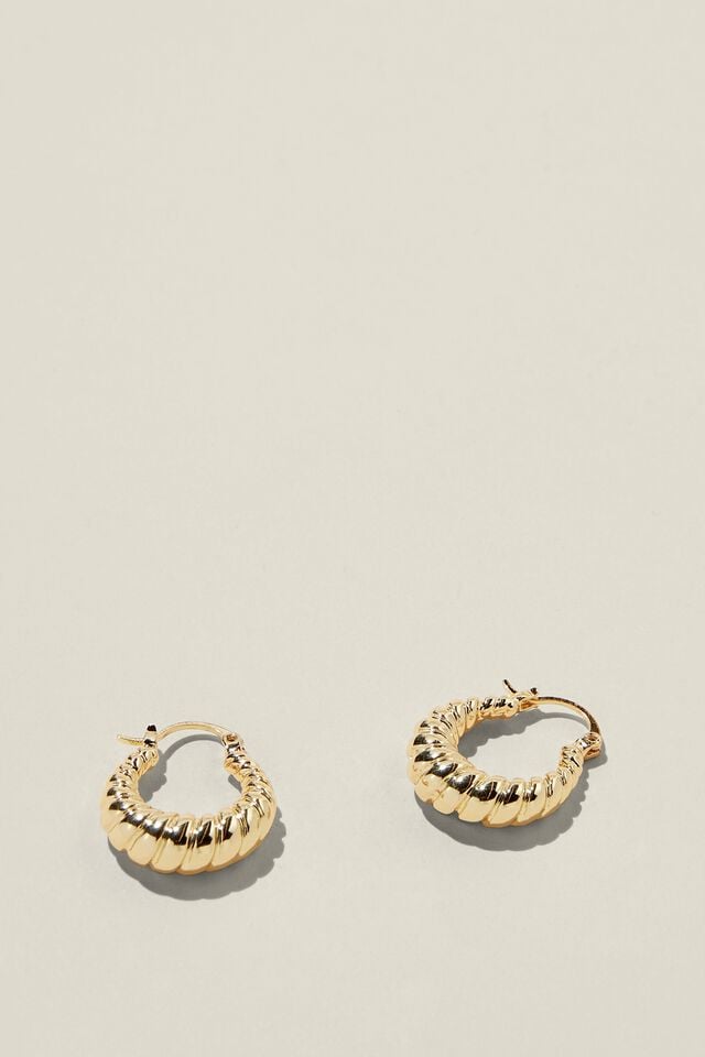 Bijouterias - Mid Hoop Earring, GOLD PLATED FRENCHY