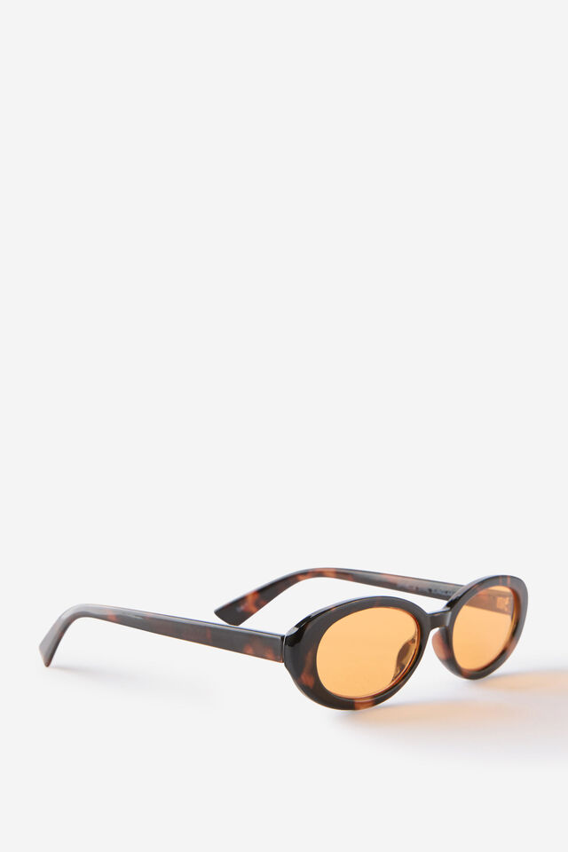 Ophelia Oval Sunglasses, DEEP TORT/YELLOW