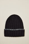 The Holiday Chunky Knit Beanie, BLACK CABLE - alternate image 1