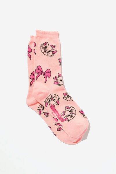 License Flat Crew Sock, LCN DIS ARISTOCATS PINK