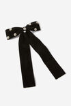 Tilly Hair Bow, BLACK VELVET/DIAMANTE - alternate image 1