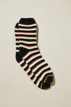 The Holiday Lounging Sock, BLACK CAMEL STRIPE - alternate image 1