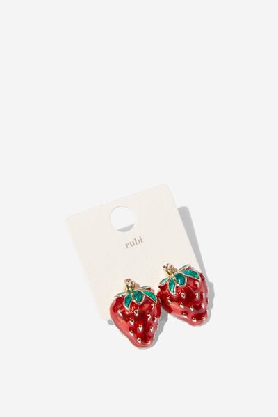 Mid Charm Earring, UP STRAWBERRY