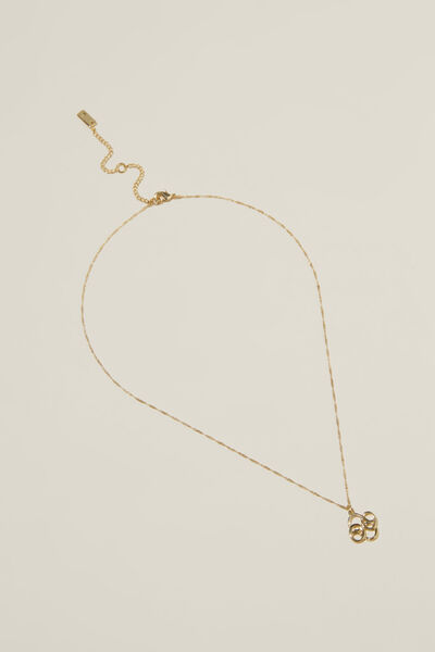 Pendant Necklace, GOLD PLATED MONOGRAM