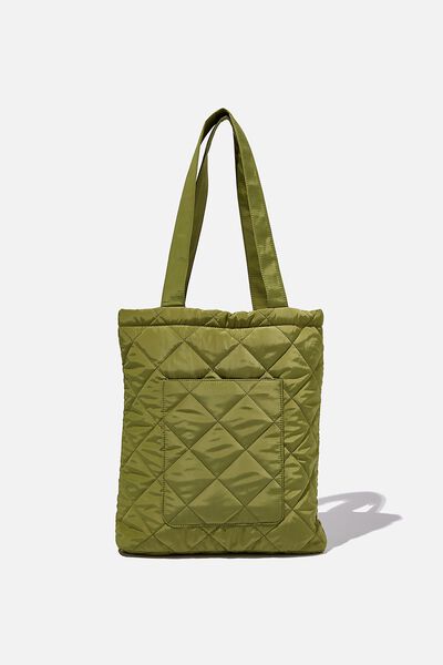 Textured Pocket Tote Bag, SOFT MOSS QUILTED