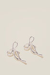 Small Charm Earring, SILVER PLATED BOW STUD - alternate image 1