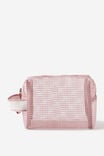 Holiday Mesh Cosmetics Case, PINK - alternate image 1