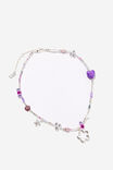 Beaded Necklace, SILVER PLATED GLASS ECLECTIC PURPLE - alternate image 1