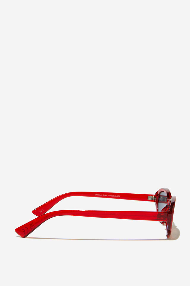 Ophelia Oval Sunglasses, SCARLET RED