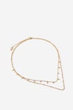 Premium Plated 2Pk Fine Chain Necklace, GOLD MINI CROSS - example image 1