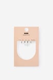 Premium Plated 3Pk Small Earring, SILVER FINE PEARL DIAMANTE - example image 2