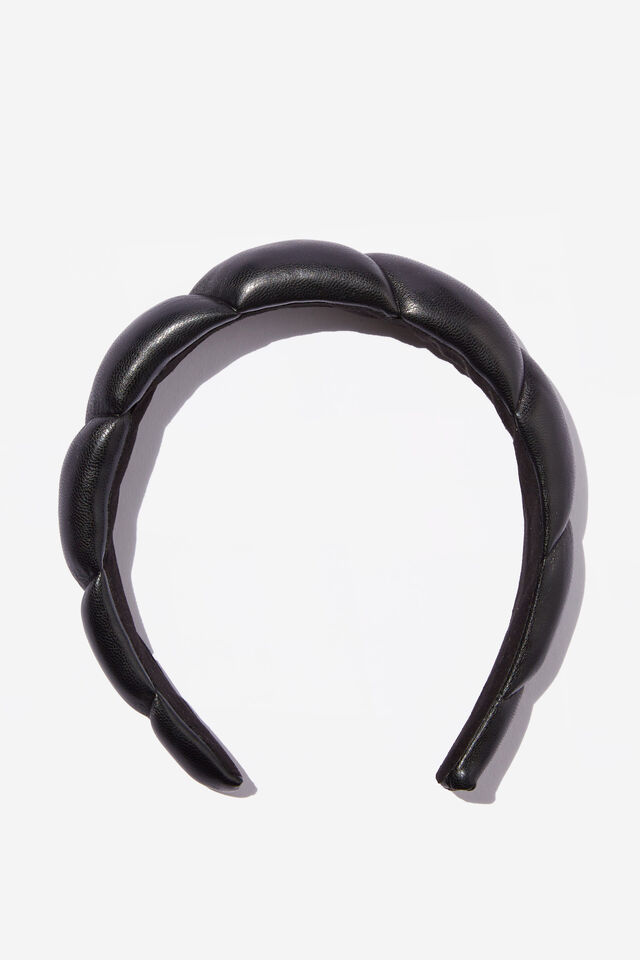 Paris Padded Headband, BLACK CROISSANT
