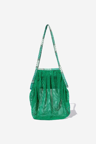 Faye Netted Tote Bag, IVY LEAF