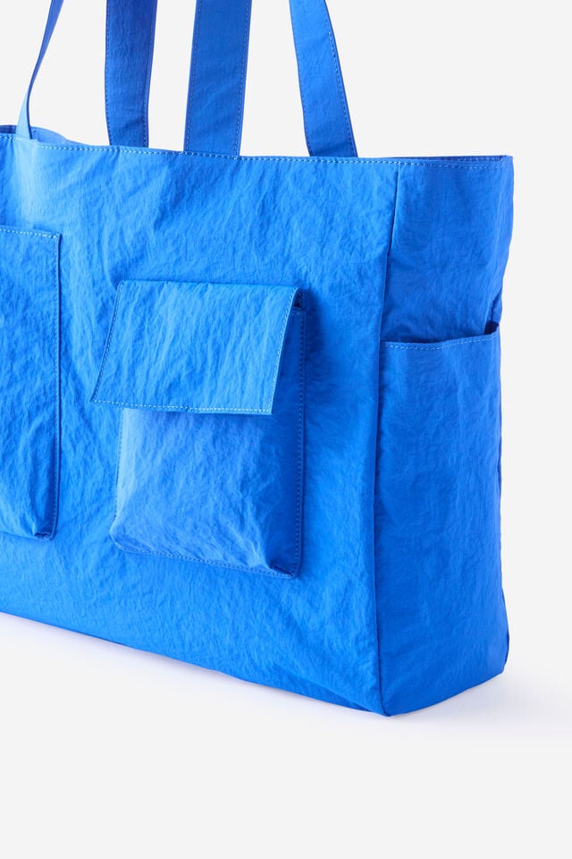 Large Pocket Tote Bag, COBALT BLUE